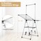 Costway 2-Layer Stainless Steel Foldable Drying Rack w/ Hanging Bar & 2 Height-adjustable Wings